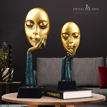 Wine cabinet decorations modern decorations creative living room thinker masks Nordic home art furnishings