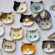 Japanese style super cute cat face seasoning dish ceramic cartoon sauce small dish Sushi Sauce dish dish dish