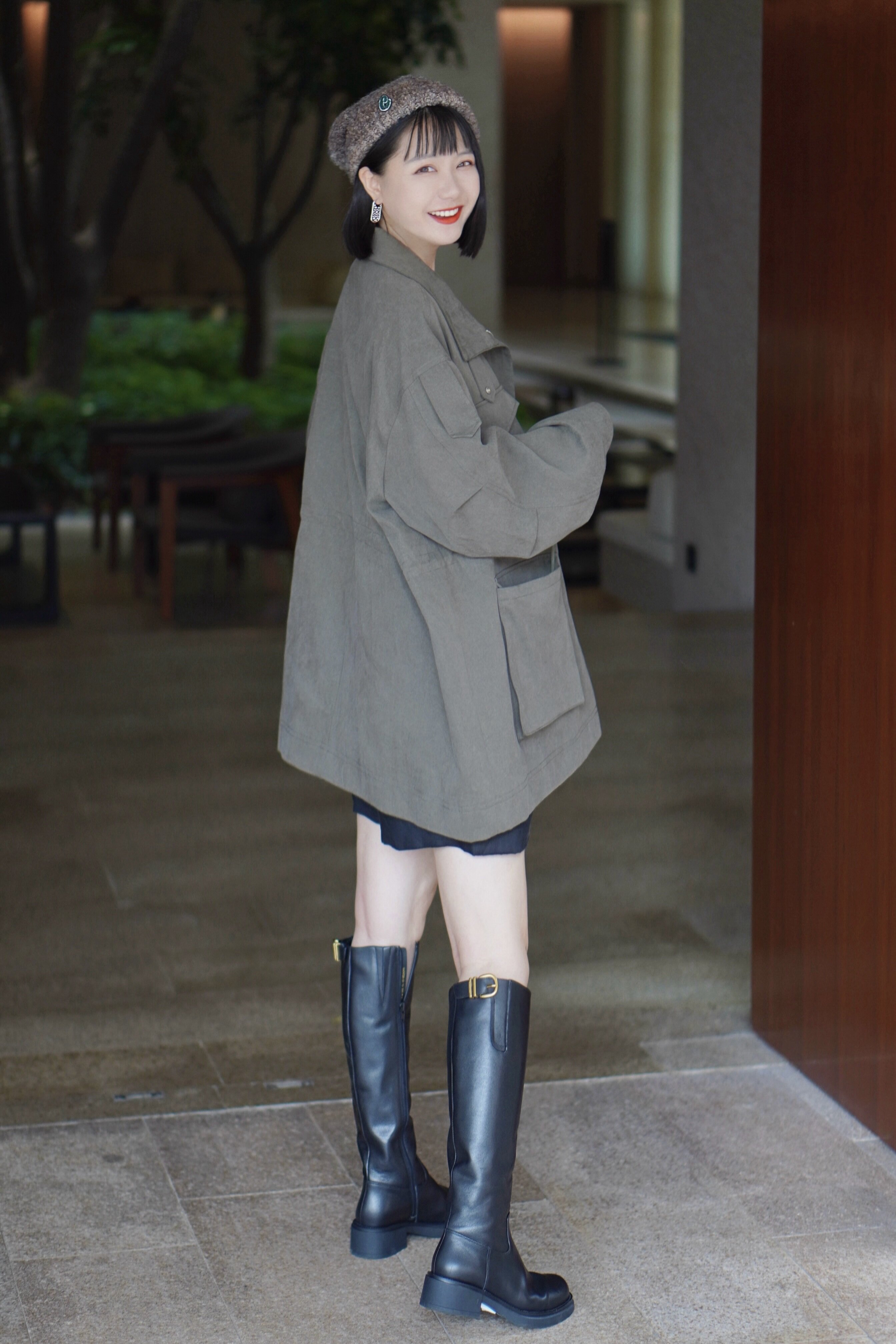 kisscat接吻猫[城市旅人]骑士靴，万茜方枪枪美洋同款真皮皮带扣复古英伦风