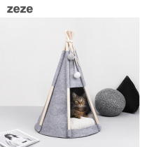 Zeze Felt Tent Cat Nest All Season Warm Enclosed Pet Home Nest Furniture Supplies Cat Bed Cat House House