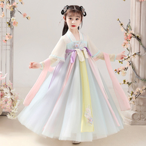 Girls Hanfu Children super fairy Foreign style skirt Little girl costume style Childrens clothing Chinese style dress fairy dress summer