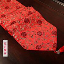 New silk table flag tablecloth National style tea table flag tablecloth red wedding celebration tea table flag cloth