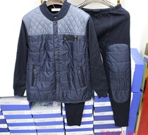 Special offer casual middle-aged and elderly down cotton thermal underwear suit double layer plus velvet thickening plus fat cardigan 7858