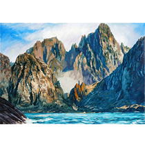 Jiang Wei CanyonRealistic oil painting on canvas Living room hanging painting Collection of oil paintings