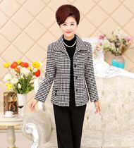 Mothers clothing autumn woolen short coat middle-aged and elderly womens loose large size jacket Chiroe 40-50-6