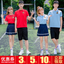 High School junior high school students graduation photo clothing summer class suit middle school sports Square queue clothing custom t