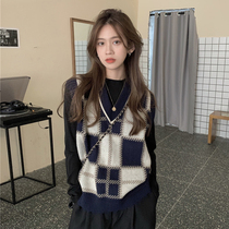 2021 Spring and autumn new ladies trendy fashion design sensation small crowdwear vest knit waistcoat for autumn and winter horse