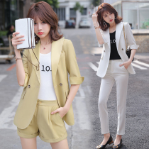  Shorts suit suit womens summer white thin suit socialite Xiaoxiang professional fashion temperament net red tide tooling