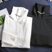 oversize high neck T-shirt men loose bf Korean version tide student Harajuku style BF loose couple T-shirt base shirt