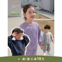 Bean a few moms children sports suit necropolis 2022 spring clothes foreign air girl baby waffg leisure two sets ebb