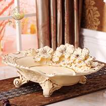 New luxury European ceramic large fruit plate set creative modern dried fruit bowl fruit bowl living room coffee table decoration pendulum