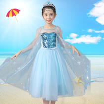 Summer dress New Frozen princess dress girls 6th birthday performance mesh dress