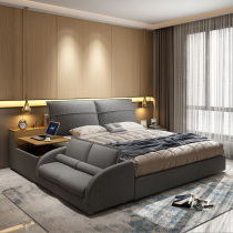 Tatami bed Fabric bed Simple double bed Modern soft bed Master bedroom storage wedding bed Multifunctional European large bed