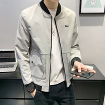 Mens jacket Korean version of the trend handsome slim 2020 new wild mature black stand collar coat men D0302
