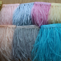 36 colors diy handmade feathers ostrich feathers cloth strip wrap edge feather skirt clothing accessories 1 m