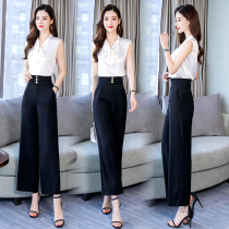 Broadlegged pants suit woman two sets of summer dress 2022 new womens fashion Slim Ocean Fashion Suit Pants