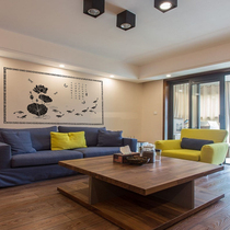 Water moon mirror flower small pool wall sticker Summer cool lotus wall wallpaper Bedroom living room decoration wall sticker