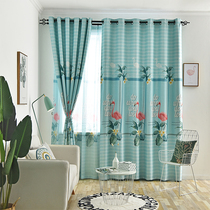Custom blackout curtains pastoral simplicity modern fresh bedroom living room balcony rental room curtain finished Nordic