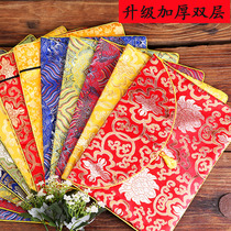 Book bag 34*24 zipper cloth bag large double layer Buddhist magic weapon bag copy book bag disc buckle storage bag