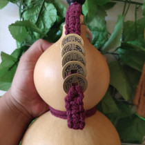 New handmade wine gourd rope pure copper five Emperor money loaded wine lanyard retro cotton rope handmade