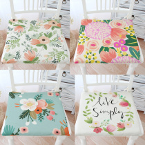 Pastoral flower American country chair cushion cotton linen cushion chair bench cushion non-slip chair cushion seat cushion office