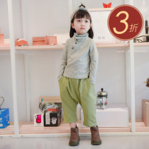 Hetao garment original parent-child Clothing Spring and Autumn pile collar long sleeve Chinese base shirt make mother-in-law high collar