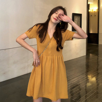 2021 new autumn Womens Small man wear a light mature fashion Platycodon grandiflorum French niche thin temperament dress