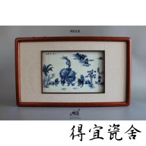 Original design Gen rain firewood kiln washing Image antique blue and white Jingdezhen porcelain plate painting hand-painted
