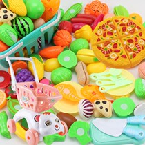 Emulated fruit chichele toy cut fruit toy suit cuts small cart children over home toy male girl