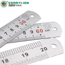 Budweiser lion thickened stainless steel steel ruler Steel ruler Steel ruler scale ruler Woodworking ruler Male imperial double-sided dual-use ruler