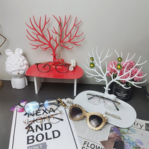 Glasses shop counter window Island antler display rack hot selling sunglasses accessories storage creative display props