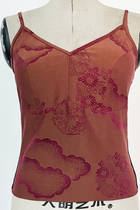 Chinese classic Chinese classic Chinese classic heavy satin jacquard fragrant cloud yarn lingerie with bottom harnesses vest