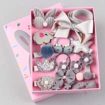 Female treasure headgear baby hair accessories Princess children two-year-old gift box 1-2 hair clip big bow rubber band