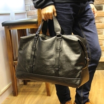 Leather Korean edition mens bag large capacity business trip short trip bag mens hand luggage bag shoulder oblique cross travel bag