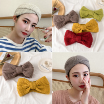 Net red wool knitted hair band Women wide edge woven hair hoop Korea go out to wash face pressure hair retro headband headdress