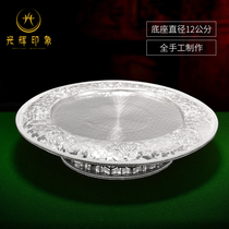 Glorious impression S99 sterling silver Manza tray full hand eight auspicious hammer pattern Manza chassis for xiumann tea