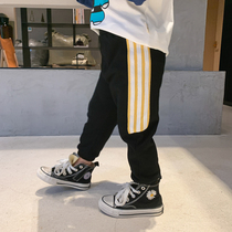 Cute Germination Boy Autumn Fit Pants Baby Bump Color Three Track Bar 100 Hitch Kindergarten God Pants Children Bunches Sports Pants