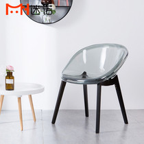 Minuo modern minimalist solid wood dining chair Nordic creative transparent plastic chair designer fashion backrest office chair