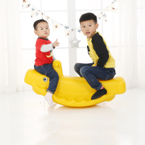 Kindergarten indoor seesaw children rocking horse double rocker baby trojan toy plastic rocking horse