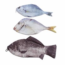 Korean version of personality creative mackerel sea fish pen bag childrens funny crucian carp simulation fish type mens and womens stationery box storage bag