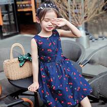 Summer cotton silk children's clothing girls children students' nightgown wear thin vest skirt cotton silk dress baby skirt