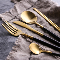 304 stainless steel European Western tableware set dessert spoon coffee spoon handle Nordic steak knife fork spoon chopsticks