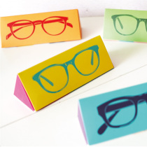 Glasses Shop Price Tag POP Advertising Paper Blast Sticker Price Tag Folding Promotion Card Triangle Box Display Showcase