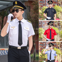 New security overalls Spring and autumn summer uniforms mens image Gang hotel property short-sleeved security concierge uniforms