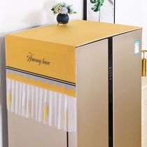 Net red refrigerator cover dust cover decorative cover cloth double door anti-oil smoke 2021 new freezer dust waterproof