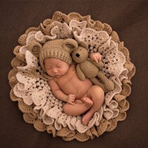 Newborn photo theme set of bear blanket toy backtopic topic Baby Babe Remember to write real picture background blanket