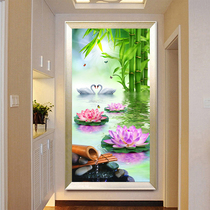 5D diamond painting full diamond living room stickers diamond peace bamboo cross 2021 new embroidered bamboo entrance vertical version diamond embroidery