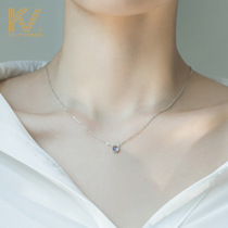  Ocean heart necklace Light luxury niche design sense crystal pendant female S925 sterling silver necklace clavicle chain cold wind