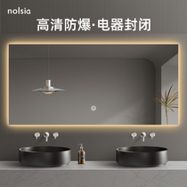 Touch mirror anti-fog bathroom mirror lamp mirror wall-mounted toilet mirror with light toilet mirror applier wall custom