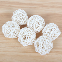 Christmas decorations 5cm white handmade rattan ball tree pendant Garland rattan material diy6 bags